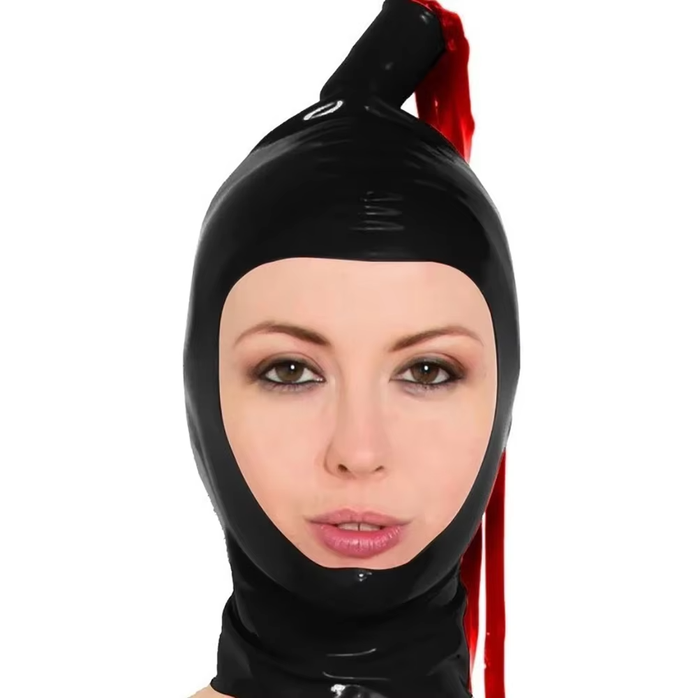 Cosplay Prop Paint - Capucha de látex negra con pelucas