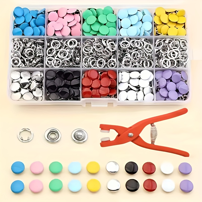 Snap Fastener Set - 100 Piezas de Botones Metálicos Coloridos