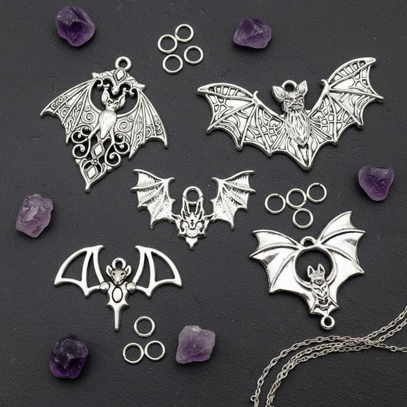 Cosplay Bat Prop - # 4 piezas de dijes góticos