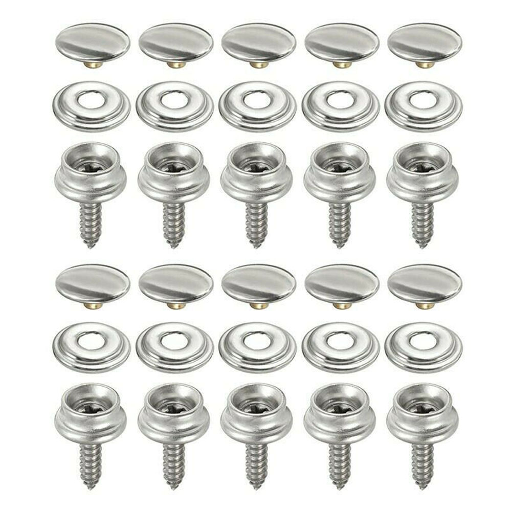Snap Fastener Set - Juego de tornillos de lona inoxidable,