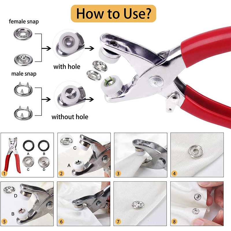 100 juegos de alicates a presi - Snap Fastener Set reseña y precio