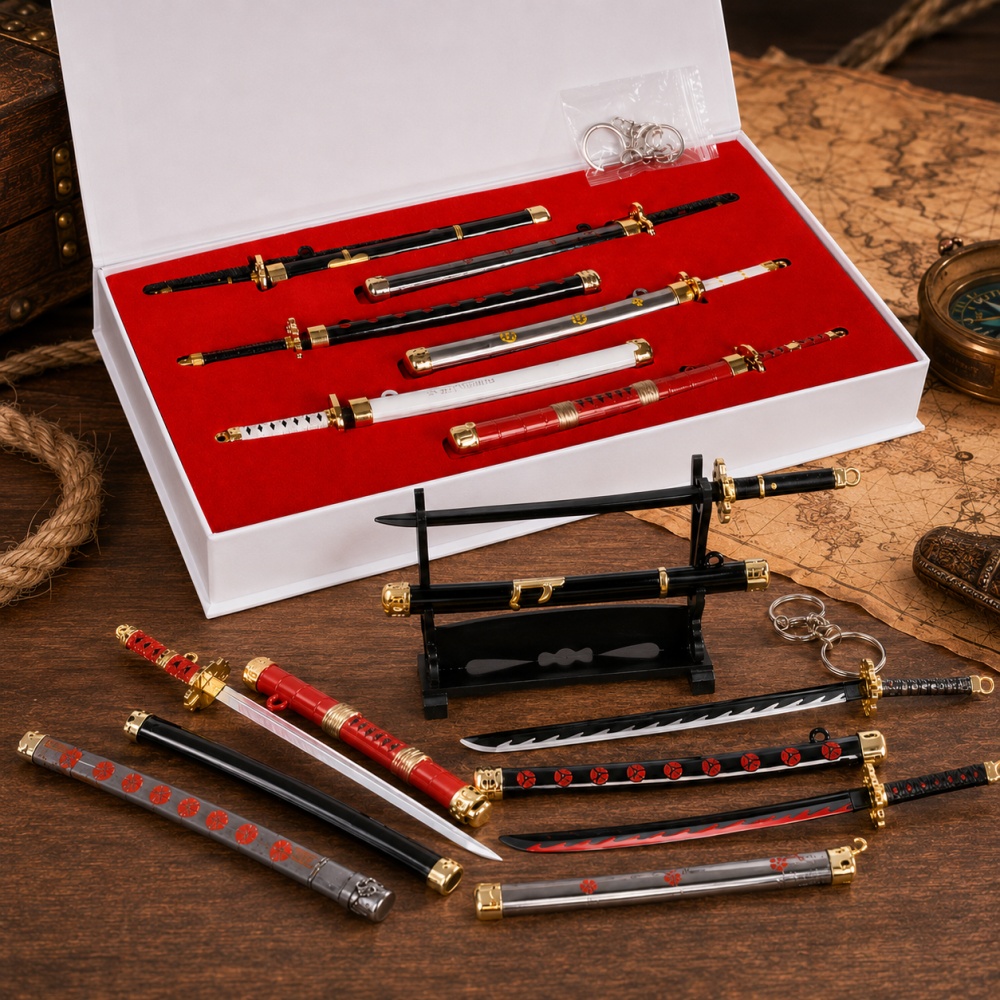 Set de Llaveros de Anime One P - Cosplay Prop Katana reseña y precio